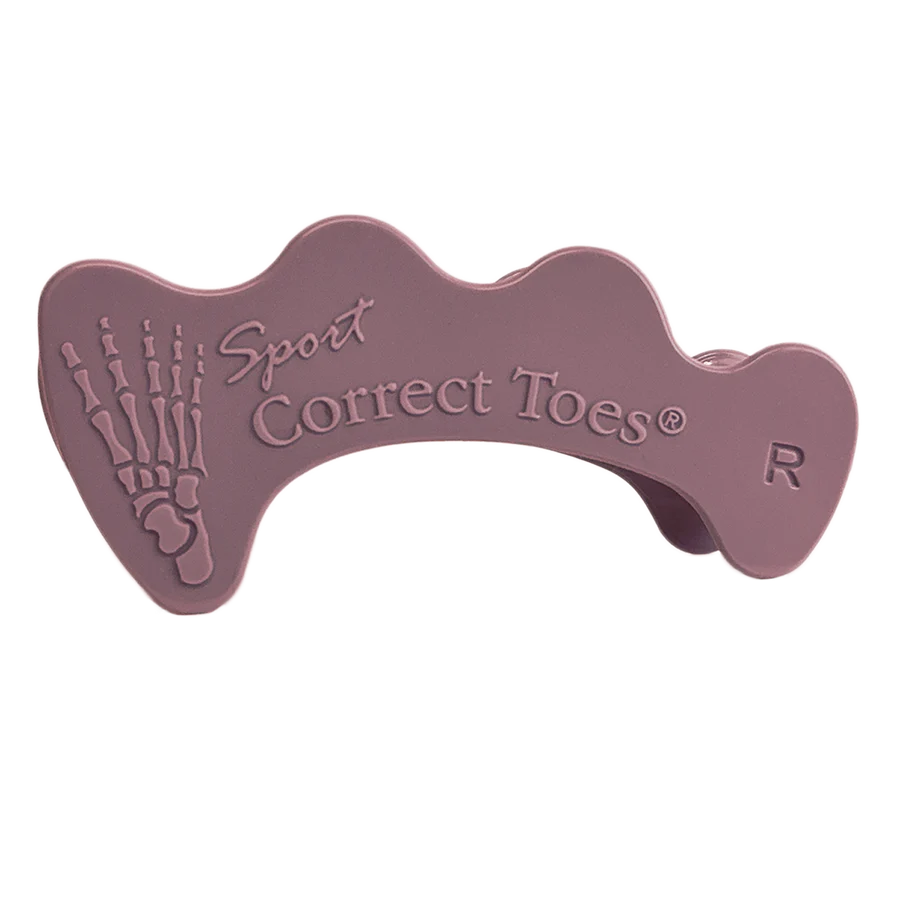 Correct Toes Sport in mauve by Correct Toes, toe spacer designed to improve natural toe alignment and strengthen foot muscles for injury prevention