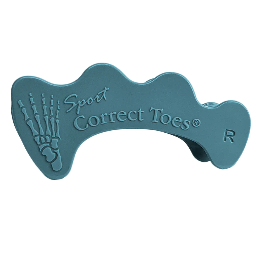 Correct Toes Sport in blue by Correct Toes, toe spacer designed to improve natural foot alignment and strengthen foot muscles for sports use