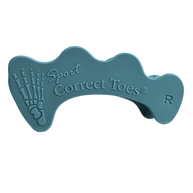 Correct Toes Sport in blue by Correct Toes, toe spacer designed to improve natural foot alignment and strengthen foot muscles for sports use