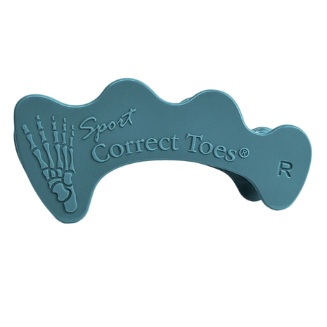 Correct Toes Sport in blue by Correct Toes, toe spacer designed to improve natural foot alignment and strengthen foot muscles for sports use