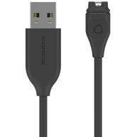Charging Cable by Coros in black with 22-inch USB-A port, compatible with multiple watch models, designed for reliable charging and outdoor use