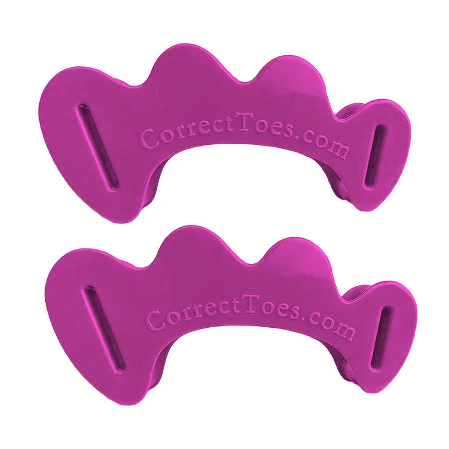 Correct Toes Original in purple by Correct Toes, silicone toe spacers designed to align and strengthen feet for improved foot health and comfort
