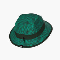 BKTHat - All Over Print - Run Mountains by Ciele in green with grid pattern, lightweight bucket hat for 360-degree outdoor protection