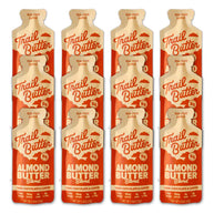 Almond Butter - Dark Chocolate & Coffee by Trail Butter in orange and beige packs, rich almond butter with dark chocolate and coffee for energy and nutrition