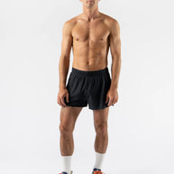 FKT 3 - Men by Rabbit in black technical stretch fabric, upgraded fit trail shorts ideal for running and outdoor activities