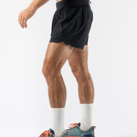 FKT 3 - Men by Rabbit in black, technical stretch trail shorts with dialed fit and enhanced craftsmanship for running and outdoor use