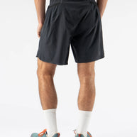 FKT 7 - Men by Rabbit in black, lightweight technical stretch fabric shorts with semi-relaxed fit for trail running and outdoor use