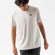 UPF Tee SS - Men by Rabbit in light grey with UPF 50 protection, lightweight breathable tee with laser-cut ventilation, ideal for running and outdoor use