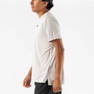 UPF Tee SS - Men by Rabbit in light grey with laser-cut ventilation, ultra-lightweight jersey, UPF 50 protection for running and outdoor use