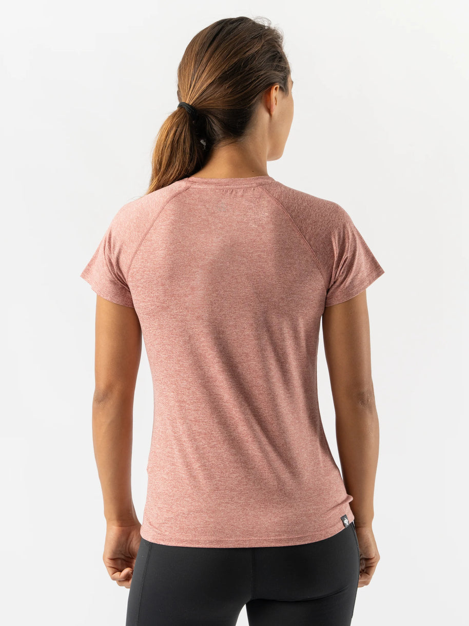 EZ Tee SS - Women by Rabbit in dusty rose, lightweight soft running top ideal for everyday running, workouts, and casual wear