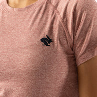 EZ Tee SS - Women by Rabbit in heather rose lightweight soft running top for everyday running workout and casual wear