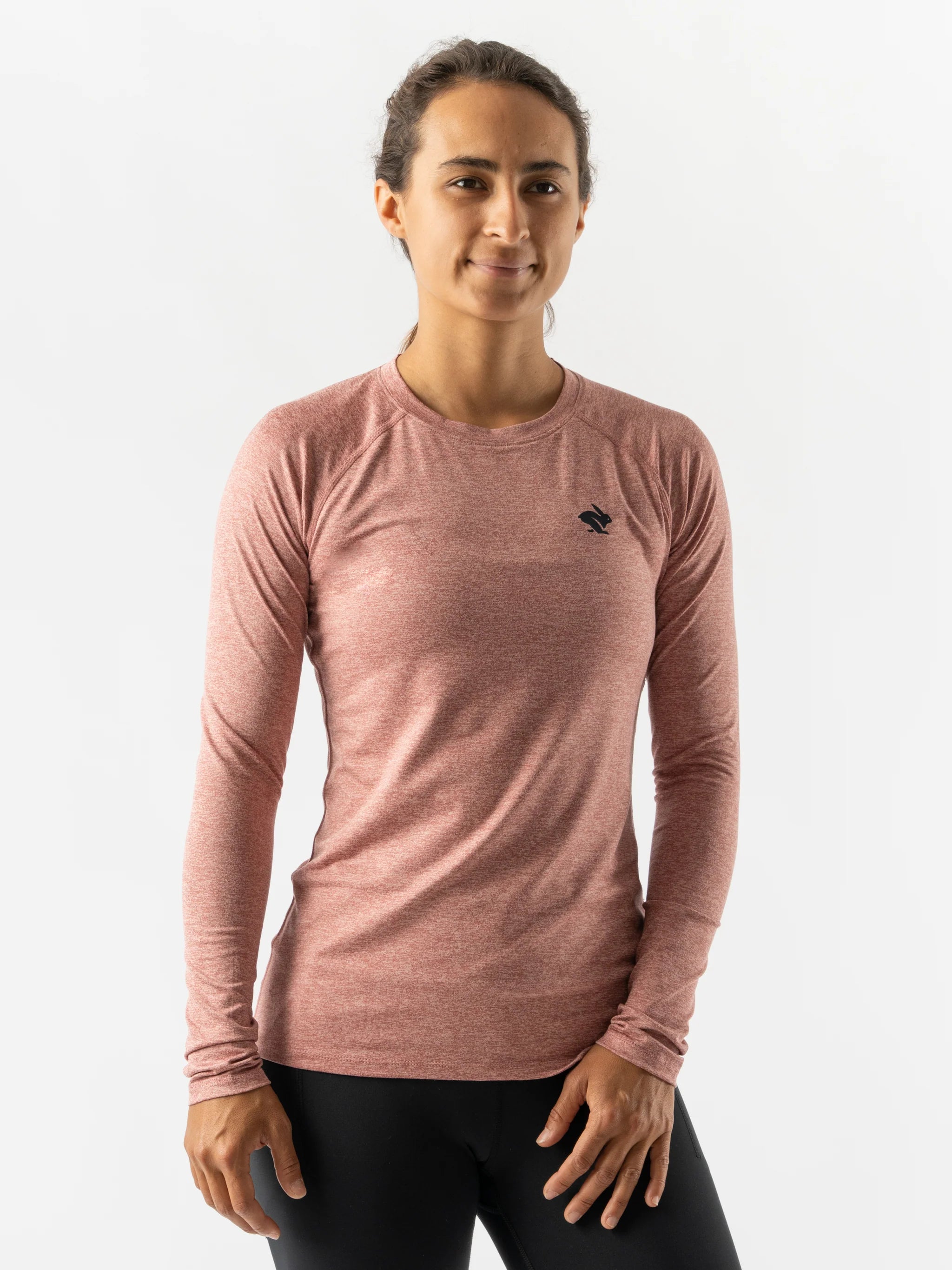 EZ Tee LS - Women by Rabbit in muted rose, soft lightweight long sleeve shirt for training runs and everyday comfort