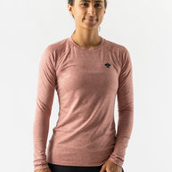 EZ Tee LS - Women by Rabbit in muted rose, soft lightweight long sleeve shirt for training runs and everyday comfort