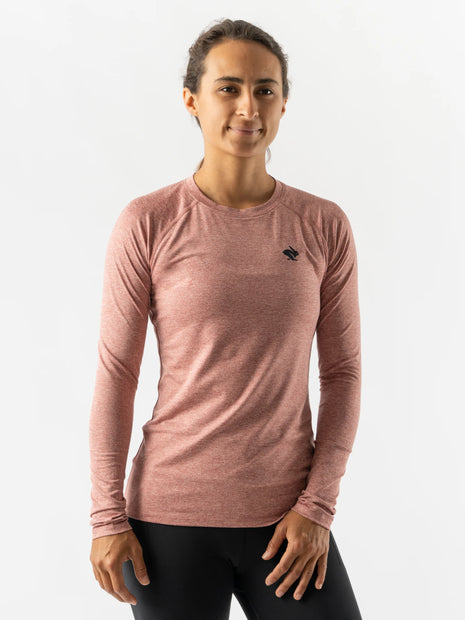 EZ Tee LS - Women by Rabbit in muted rose, soft lightweight long sleeve shirt for training runs and everyday comfort
