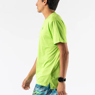 UPF Tee SS - Men by Rabbit in bright green lightweight jersey with UPF 50 and laser-cut underarm perfs for sun protection and breathability