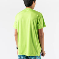 UPF Tee SS - Men by Rabbit in bright green with ultra lightweight jersey and laser-cut venting, sun-protective shirt ideal for running and outdoor use
