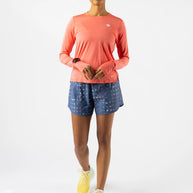 UPF Tee LS - Women by Rabbit in coral, ultralight long sleeve shirt with UPF 50 sun protection, breathable for running and outdoor use