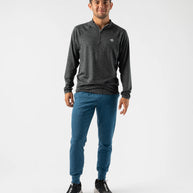 EZ Zip 2.0 - Men by Rabbit in dark grey quarter zip top, super soft and versatile shirt designed for everyday running and workouts