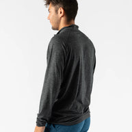 EZ Zip 2.0 - Men by Rabbit in dark grey, soft quarter zip top with improved neck fit, ideal for running and workouts