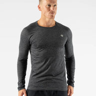 EZ Tee LS - Men by Rabbit in dark grey, lightweight soft long sleeve shirt ideal for training runs and casual wear