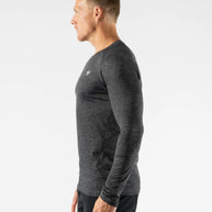 EZ Tee LS - Men by Rabbit in dark grey, lightweight, soft long sleeve shirt ideal for running, training, and everyday comfort