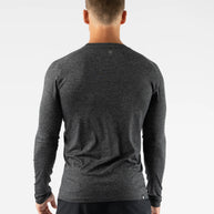 EZ Tee LS - Men by Rabbit in dark grey, soft lightweight long sleeve shirt designed for training runs and everyday comfort