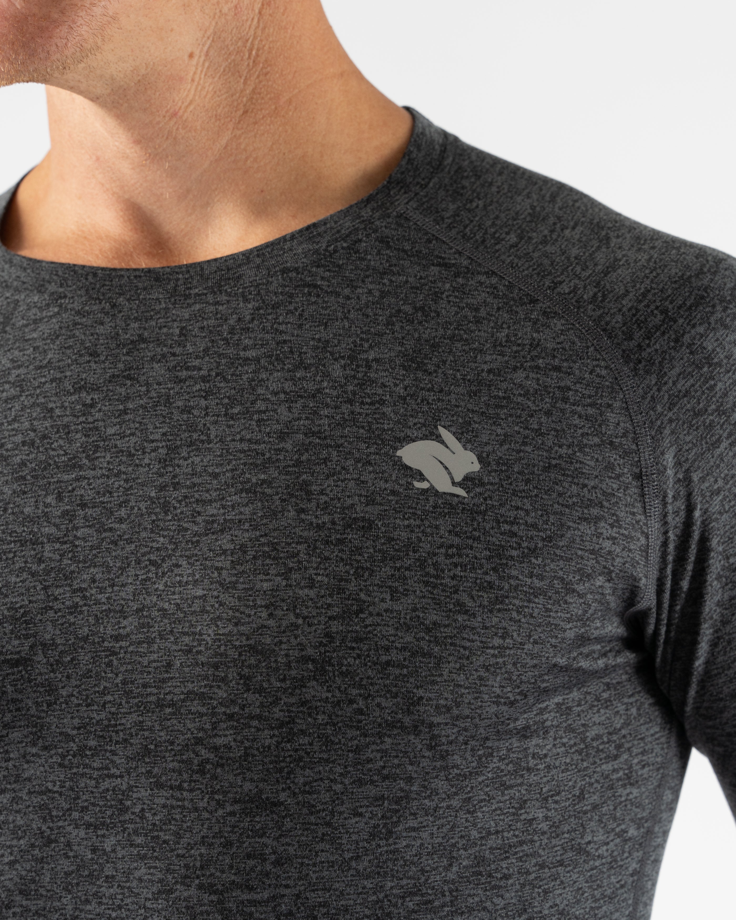 EZ Tee LS - Men by Rabbit in dark grey, soft lightweight long sleeve shirt for training runs and daily comfort
