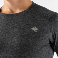 EZ Tee LS - Men by Rabbit in dark grey, soft lightweight long sleeve shirt for training runs and daily comfort