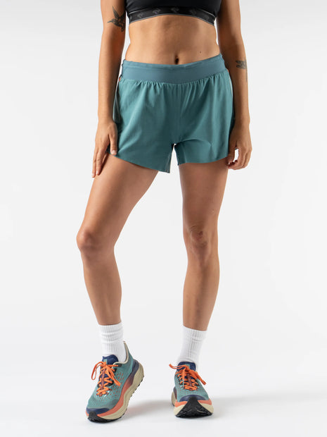 FKT 4 - Women by Rabbit in teal with semi-relaxed fit, technical stretch fabric for breathable comfort and lightweight durability, ideal for trail running