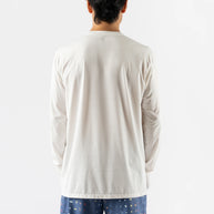 UPF Tee LS - Men by Rabbit in light beige, lightweight breathable long sleeve with UPF 50 and laser-cut perfs for sunny runs