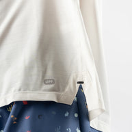 UPF Tee LS - Men by Rabbit in off-white lightweight, breathable long sleeve with UPF 50 and laser-cut perfs for cooling.