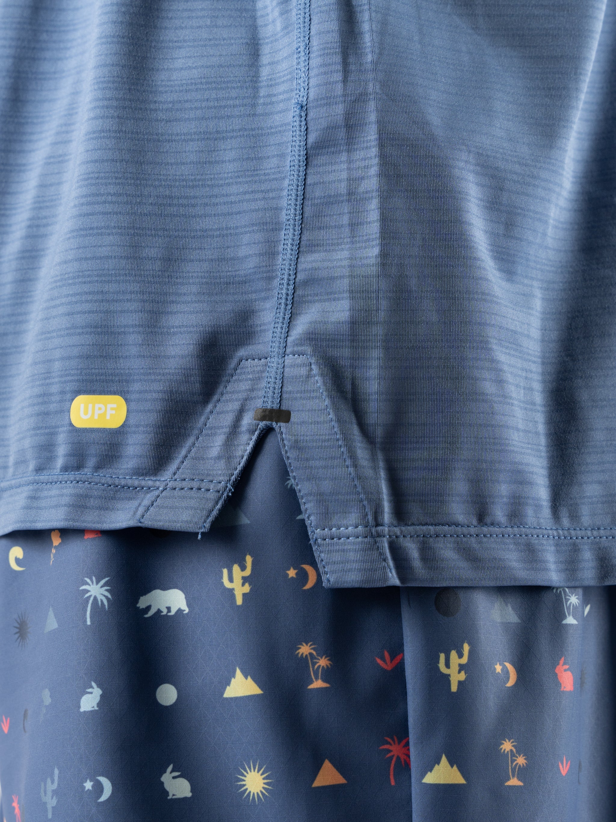 UPF Tee LS - Men by Rabbit in moonlight blue, lightweight breathable long sleeve with UPF 50 and laser-cut perfs for cooling