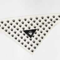 Ice RAD-Dana by Rabbit in white with black logo, triangle bandana with ice pocket made of recycled polyester and spandex for cooling during running
