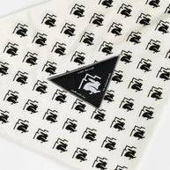 Ice RAD-Dana by Rabbit in black and white triangle bandana with ice pocket, made from recycled polyester and spandex for cooling runs