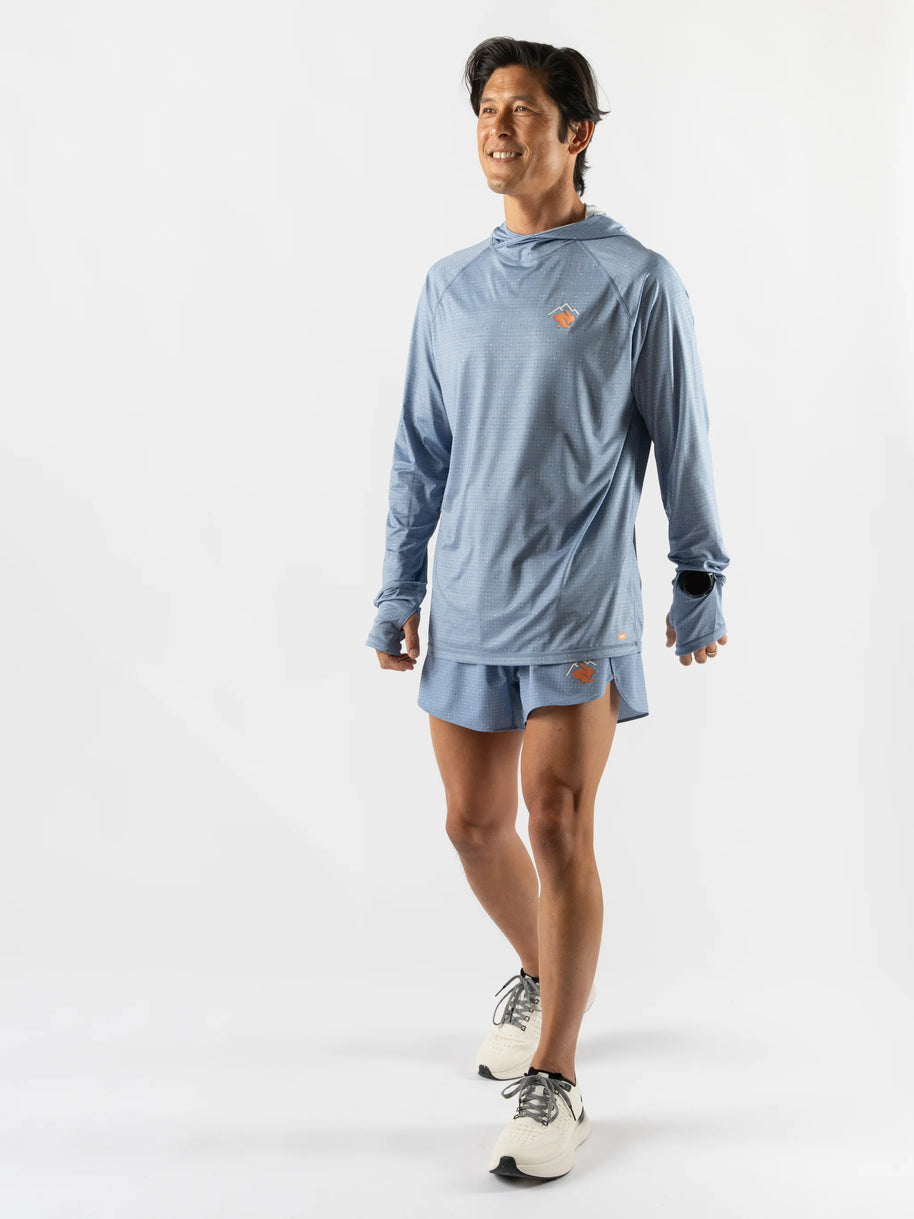 UPF Deflector 2.0 - Men by Rabbit in moonlight blue lightweight jersey top with UPF 50 and ventilation, ideal for sun protection running