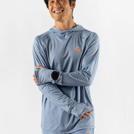 UPF Deflector 2.0 - Men by Rabbit in moonlight blue, lightweight jersey top with UPF 50 and ventilation for sun protection and running