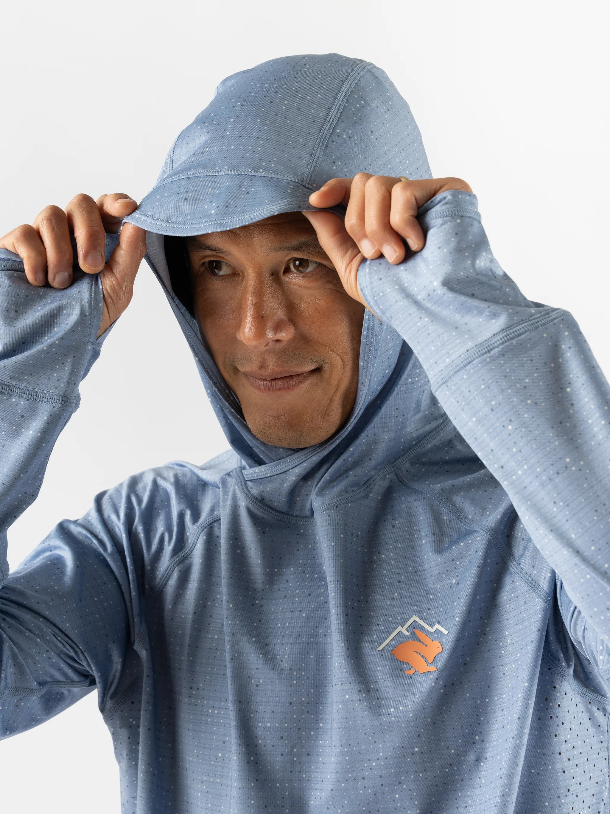 UPF Deflector 2.0 - Men by Rabbit in moonlight blue, lightweight jersey top with UPF 50, laser-cut ventilation, perfect for sun protection and running