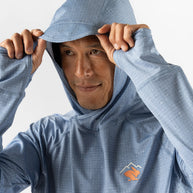 UPF Deflector 2.0 - Men by Rabbit in moonlight blue, lightweight jersey top with UPF 50, laser-cut ventilation, perfect for sun protection and running