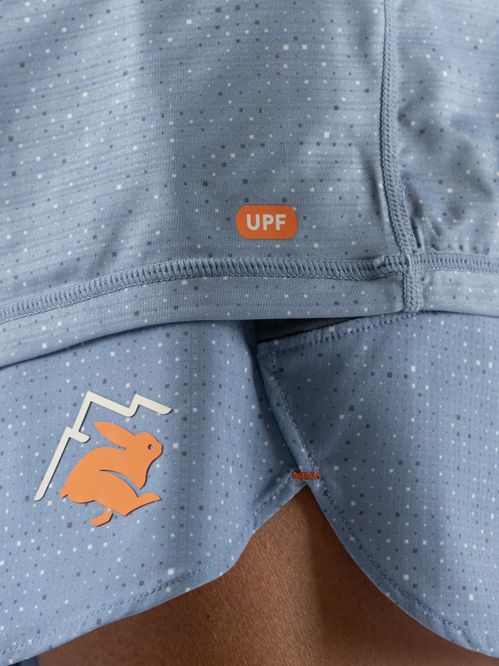 UPF Deflector 2.0 - Men by Rabbit in moonlight blue with UPF 50, lightweight breathable top with laser-cut ventilation for sun protection