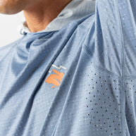 UPF Deflector 2.0 - Men by Rabbit in moonlight blue, lightweight jersey top with UPF 50 sun protection and laser-cut ventilation for running