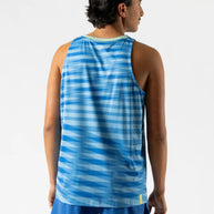 Race Pace Tank - Men by Rabbit in blue with laser-cut square perfs for breathability, semi-relaxed fit ideal for running and racing