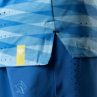 Race Pace Tank - Men by Rabbit in blue with laser-cut square perfs and microtextured inside for breathable running top from a USA-based store