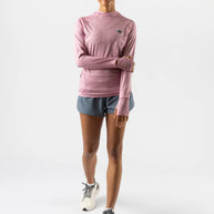UPF Deflector 2.0 - Women by Rabbit in dusty pink lightweight jersey with UPF 50 and laser cut ventilation, ideal for sun protection and running.