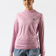UPF Deflector 2.0 - Women by Rabbit in pink lightweight jersey with laser cut ventilation, UPF 50 sun protection top for sensitive skin