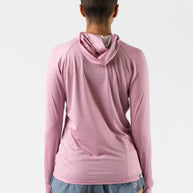 UPF Deflector 2.0 - Women by Rabbit in pink lightweight jersey top with laser cut ventilation and UPF 50 sun protection for running