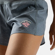 Summit Chasers 4 - Women by Rabbit in moonlight blue with durable stretch ripstop shorts featuring five pockets for running and outdoor use