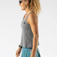 Hydration Trail Tank - Women in grey by Rabbit, lightweight breathable EZ Perf fabric, racerback design for long trail running in Canada