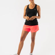 EZ Tank Perf Trail - Women by Rabbit in black lightweight tank with perforations for breathability, ideal for trail running and workouts