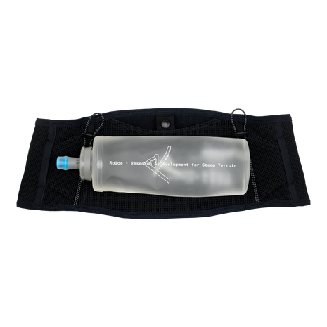 650mL Locking Flask by Raide Research in clear with locking cap and nozzle to prevent leaks, designed for running and outdoor use