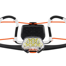 IKO Core Lamp by Petzl in black and orange, rechargeable headlamp with 500 lumens and lightweight AIRFIT headband for safety and outdoor use